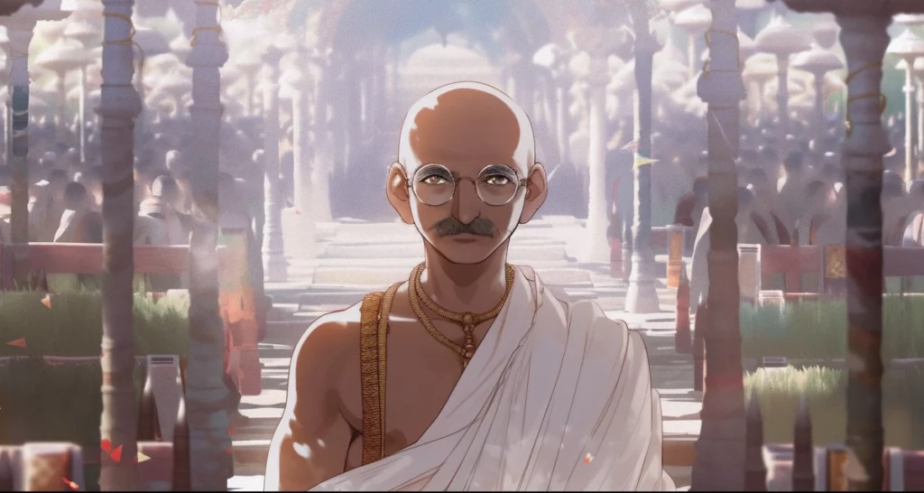 Gandhi as Anime Character